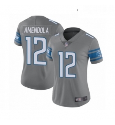 Womens Detroit Lions 12 Danny Amendola Limited Steel Rush Vapor Untouchable Football Jersey