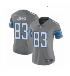 Womens Detroit Lions 83 Jesse James Limited Steel Rush Vapor Untouchable Football Jersey