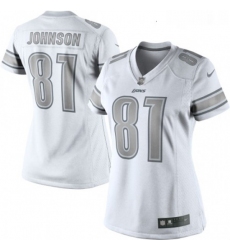 Womens Nike Detroit Lions 81 Calvin Johnson Limited White Platinum NFL Jersey