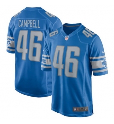 Youth Detroit Lions 46 Jack Campbell Blue 2023 Draft Stitched Game Jersey