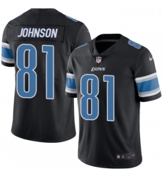 Youth Nike Detroit Lions 81 Calvin Johnson Limited Black Rush Vapor Untouchable NFL Jersey