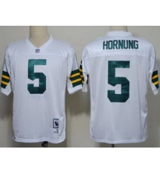 Green Bay Packers 5 Paul Hornung White Throwback NFL Jerseys