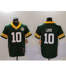 Men Green Bay Packers 10 Jordan Love Green 2023 F U S E  With Patch Limited Stitched Football Jersey