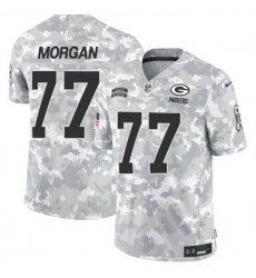 Men Green Bay Packers 77 Jordan Morgan 2024 F U S E Arctic Camo Salute To Service Limited Stitched Football Jersey