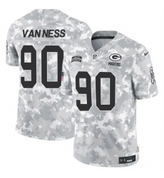 Men Green Bay Packers 90 Lukas Van Ness 2024 F U S E Arctic Camo Salute To Service Limited Stitched Football Jersey