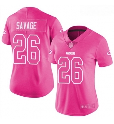 Packers #26 Darnell Savage Pink Women Stitched Football Limited Rush Fashion Jersey