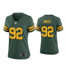 Women Green Bay Packers 92 Reggie White Alternate Game Green Jersey