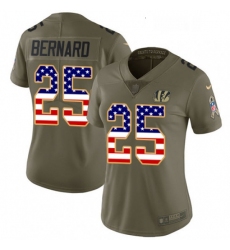 Womens Nike Cincinnati Bengals 25 Giovani Bernard Limited OliveUSA Flag 2017 Salute to Service NFL Jersey