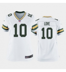 women jordan love green bay packers white game jersey 