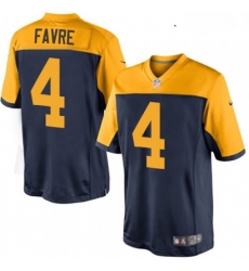 Youth Nike Green Bay Packers 4 Brett Favre Limited Navy Blue Alternate NFL Jersey