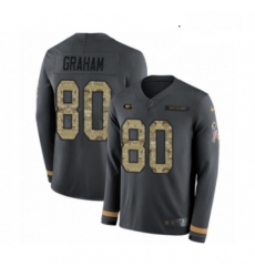 Youth Nike Green Bay Packers 80 Jimmy Graham Limited Black Salute to Service Therma Long Sleeve NFL Jersey