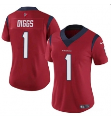 Women Houston Texans 1 Stefon Diggs Red Vapor Untouchable Limited Stitched Jersey