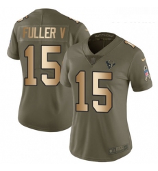 Womens Nike Houston Texans 15 Will Fuller V Limited OliveGold 2017 Salute to Service NFL Jersey