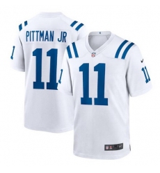 Men Indianapolis Colts 11 Michael Pittman Jr  White Stitched Football Game Jersey