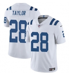 Men Indianapolis Colts 28 Jonathan Taylor White Vapor Limited Stitched Football Jersey