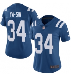 Colts 34 Rock Ya Sin Royal Blue Team Color Women Stitched Football Vapor Untouchable Limited Jersey