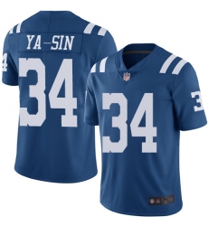 Colts 34 Rock Ya Sin Royal Blue Youth Stitched Football Limited Rush Jersey