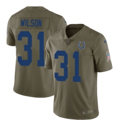 Youth Nike Colts #31 Quincy Wilson Olive Stitched NFL Limited 2017 Salute to Service Jersey