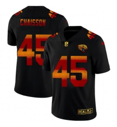 Jacksonville Jaguars 45 K 27Lavon Chaisson Men Black Nike Red Orange Stripe Vapor Limited NFL Jersey