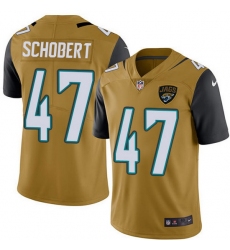 Nike Jaguars 47 Joe Schobert Gold Men Stitched NFL Limited Rush Jersey