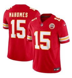 Men   Kansas City Chiefs 15 Patrick Mahomes Red 2023 F U S E  Vapor Untouchable Limited Stitched Jersey