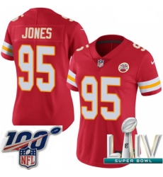 2020 Super Bowl LIV Women Nike Kansas City Chiefs #95 Chris Jones Red Team Color Vapor Untouchable Limited Player NFL Jersey