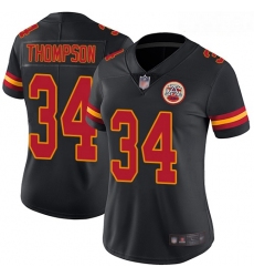 Chiefs #34 Darwin Thompson Black Women Stitched Football Limited Rush Jersey