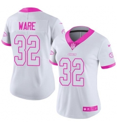 Nike Chiefs #32 Spencer Ware White Pink Womens Stitched NFL Limited Rush Fashion Jersey