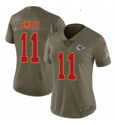 Womens Nike Kansas City Chiefs 11 Alex Smith Limited Olive 2017 Salute to Service NFL Jersey