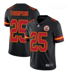 Chiefs #25 Darwin Thompson Black Youth Stitched Football Limited Rush Jersey