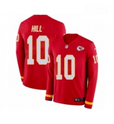 Youth Nike Kansas City Chiefs 10 Tyreek Hill Limited Red Therma Long Sleeve NFL Jersey