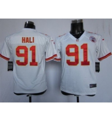 Youth Nike Kansas City Chiefs 91 Tamba Hali White Nike NFL Jerseys