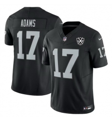 Men Las Vegas Raiders 17 Davante Adams Black 2024 F U S E 65th Anniversary Patch Vapor Stitched Football Jersey