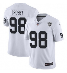 Men Las Vegas Raiders 98 Maxx Crosby White 2024 65th Anniversary Patch Vapor Stitched Football Jersey