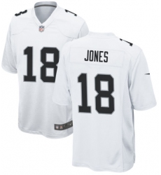 Men Las Vegas Raiders Jack Jones #18 White F U S E Stitched Jersey