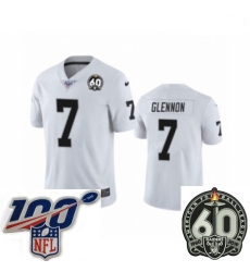 Men Oakland Raiders #7 Mike Glennon White 60th Anniversary Vapor Untouchable Limited Player 100th Season Football Jersey