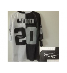 Nike Oakland Raiders 20 Darren McFadden White Black Elite Split Signed NFL Jersey