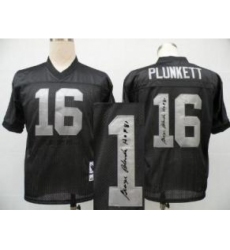 Oakland Raiders 16 Jim Plunkett Black Throwback M&N Signed NFL Jerseys