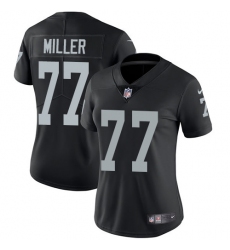 Nike Raiders #77 Kolton Miller Black Team Color Womens Stitched NFL Vapor Untouchable Limited Jersey