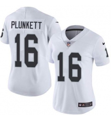 Women Las Vegas Raiders 16 Jim Plunkett White Vapor Untouchable Limited Stitched Jersey