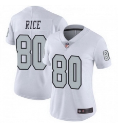 Women Las Vegas Raiders 80 Jerry Rice White Color Rush Limited Jersey