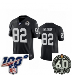 Women Oakland Raiders #82 Luke Willson Black 60th Anniversary Vapor Untouchable Limited Player 100th Season Football Jersey