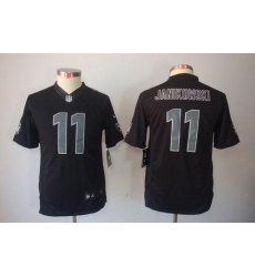 Nike Raiders #11 Sebastian Janikowski Black Impact Youth Stitched NFL Limited Jersey