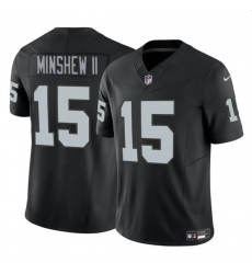 Youth Las Vegas Raiders 15 Gardner Minshew II Black 2024 F U S E Vapor Untouchable Stitched Football Jersey