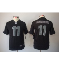 Youth Nike NFL Oakland Raiders #11 Sebastian Janikowski Black Jerseys[Impact Limited]