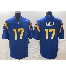 Men Los Angeles Rams 17 Puka Nacua Blue Vapor Untouchable Limited Stitched Jersey