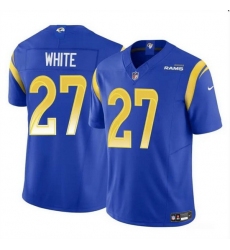 Men Los Angeles Rams 27 Tre'Davious White Blue 2024 F U S E  Vapor Untouchable Stitched Football Jersey