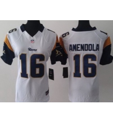 Women Nike St. Louis Rams 16 Danny Amendola White LIMITED Jerseys