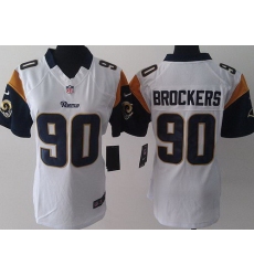 Women Nike St. Louis Rams 90 Brockers White LIMITED Jerseys