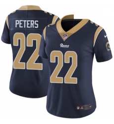 Womens Nike Los Angeles Rams 22 Marcus Peters Navy Blue Team Color Vapor Untouchable Elite Player NFL Jersey